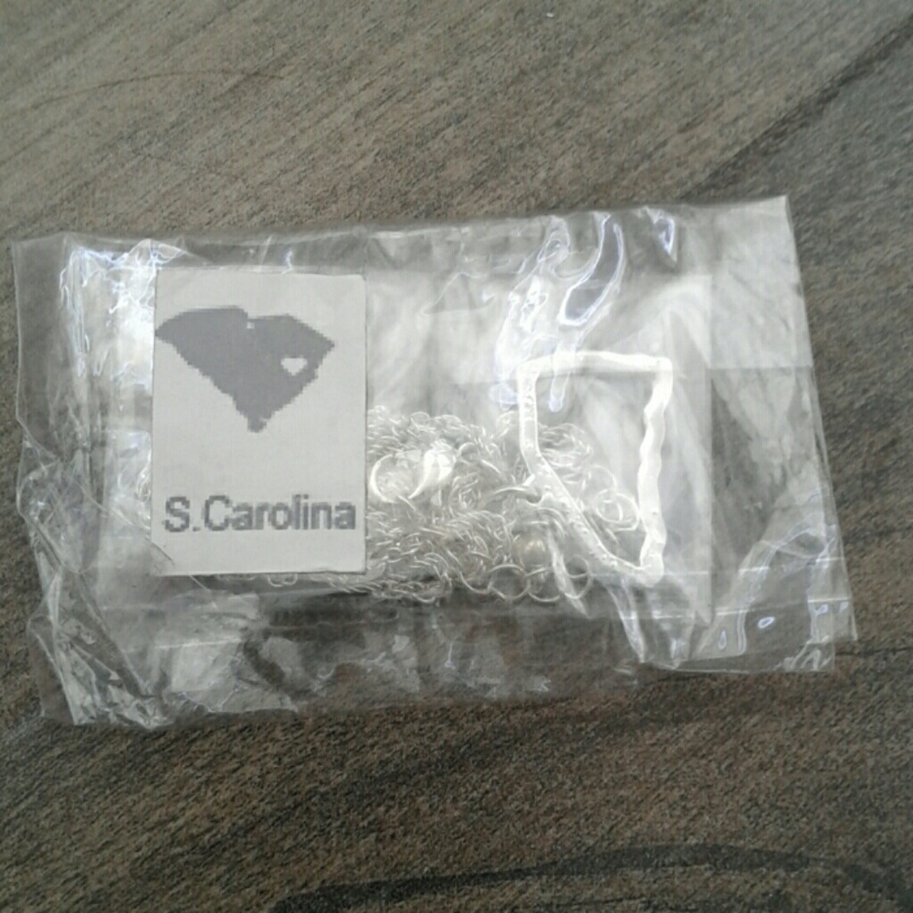 Brand new s carolina shape state necklace silver